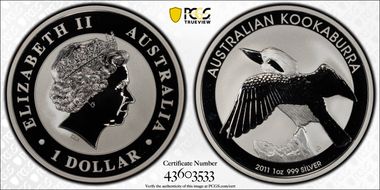 2011-P $1 Kookaburra MS69