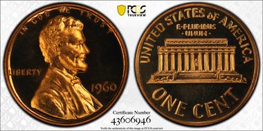 1960 1C Large Date PR68CAM