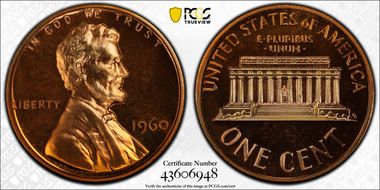 1960 1C Large Date PR67RD