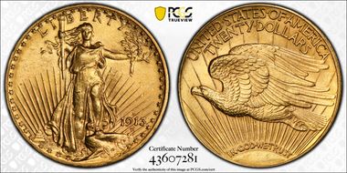 1913-D $20 MS62