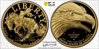 2021-W $100 American Liberty High Relief .9999 Fine First Strike PR70DCAM