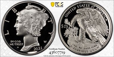 2021-W $25 Palladium First Strike PR70DCAM