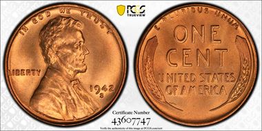 1942-S 1C MS67+ RD