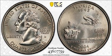 2004-D 25C Florida MS68+