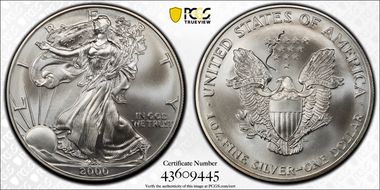 2000 $1 Silver Eagle MS69