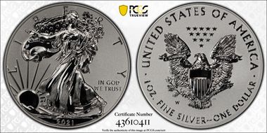 2021-W $1 Silver Eagle Rev PR - Type 1 Designer Edition - First Strike PR70
