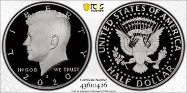 2020-S 50C Silver PR70DCAM