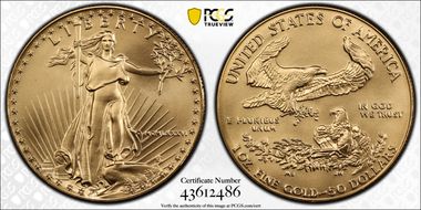 1986 $50 Gold Eagle MS70