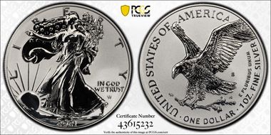 2021-S $1 Silver Eagle Rev PR - Type 2 Designer Edition - First Strike PR70
