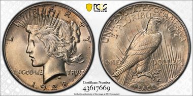 1928 $1 AU58