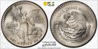 1983-Mo Onza Libertad Ag MS66