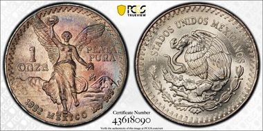 1982-Mo Onza Libertad Ag MS65