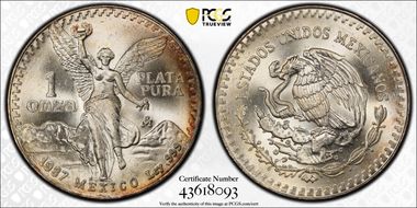 1987-Mo Onza Libertad Ag - DDO MS66