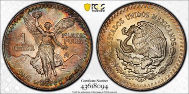 1985-Mo Onza Libertad Ag MS66