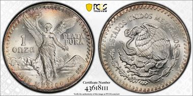 1985-Mo Onza Libertad Ag MS67