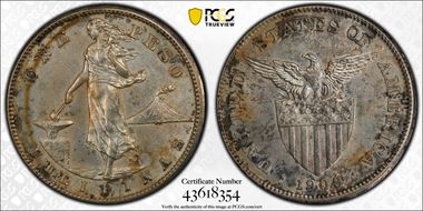 1909-S Peso KM-172  Ag N1
