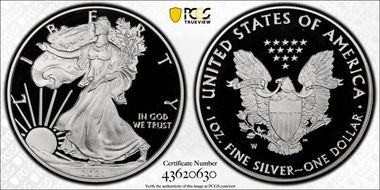 2021-W  $1 Silver Eagle - Type 1 PR70DCAM
