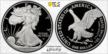 2021-W  $1 Silver Eagle - Type 2 PR70DCAM