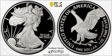 2021-W  $1 Silver Eagle - Type 2 PR70DCAM