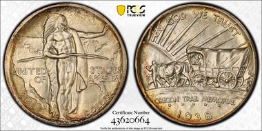 1938 50C Oregon MS67