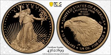 2021-W $10 Gold Eagle - Type 2 PR70DCAM