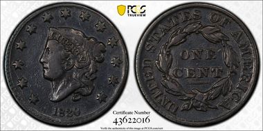 1830 1C Large Letters VF20BN