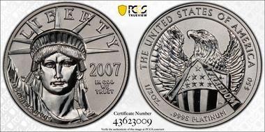 2007-W $50 Statue of Liberty 10th Ann Set Rev PR PR70