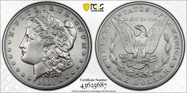 2021-CC Privy $1 Morgan Dollar 100th Anniversary First Strike MS68
