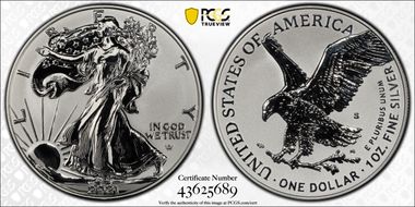 2021-S $1 Silver Eagle Rev PR - Type 2 Designer Edition PR70