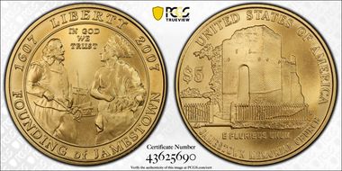 2007-W $5 Jamestown MS70