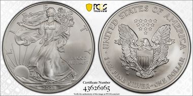 2008-W $1 Burnished Silver Eagle Reverse of 2007 SP70