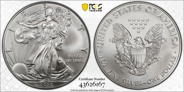 2020-W $1 Burnished Silver Eagle SP69