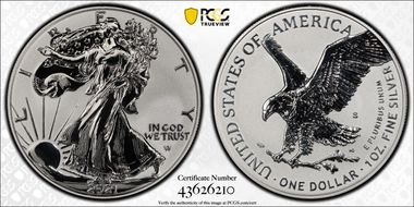 2021-W $1 Silver Eagle Rev PR - Type 1 Designer Edition PR70