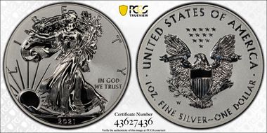 2021-W $1 Silver Eagle Rev PR - Type 1 Designer Edition PR69