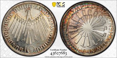 1972-G 10 Mk Olympics - IN MUNCHEN MS64