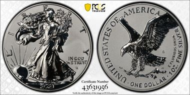 2021-S $1 Silver Eagle Rev PR - Type 2 Designer Edition - First Strike PR70