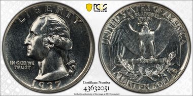 1937 25C PR66
