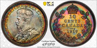 1919 10C MS66