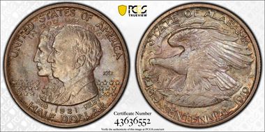 1921 50C Alabama, 2X2 MS65