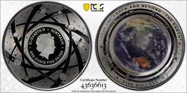 2018 $5 The Earth PR70DCAM