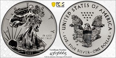 2021-W $1 Silver Eagle Rev PR - Type 1 Designer Edition PR69
