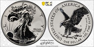2021-S $1 Silver Eagle Rev PR - Type 2 Designer Edition PR70
