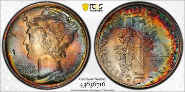 1945-S 10C Inverted S, FS-504 MS67+ 