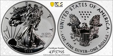 2021-W $1 Silver Eagle Rev PR - Type 1 Designer Edition - First Strike PR70