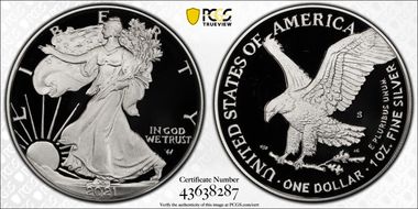 2021-S $1 Silver Eagle - Type 2 First Strike PR69DCAM