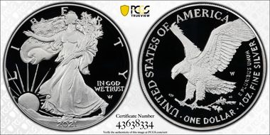 2021-W  $1 Silver Eagle - Type 2 PR70DCAM