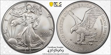 2021-W $1 Burnished Silver Eagle-Type 2 First Strike SP70