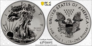 2021-W $1 Silver Eagle Rev PR - Type 1 Designer Edition PR69