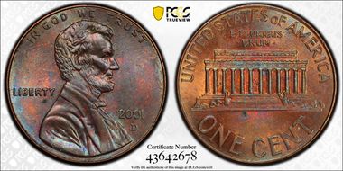 2001-D 1C MS64BN