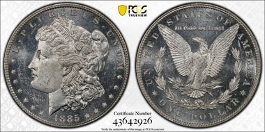 1885 $1 MS63PL